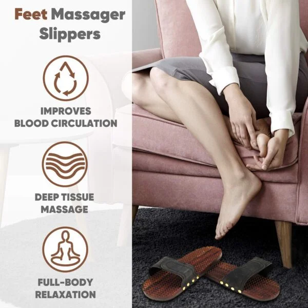 Best Wooden Acupressure Slippers Unisex Relaxing Massager acupuncture Chappal for men and women both