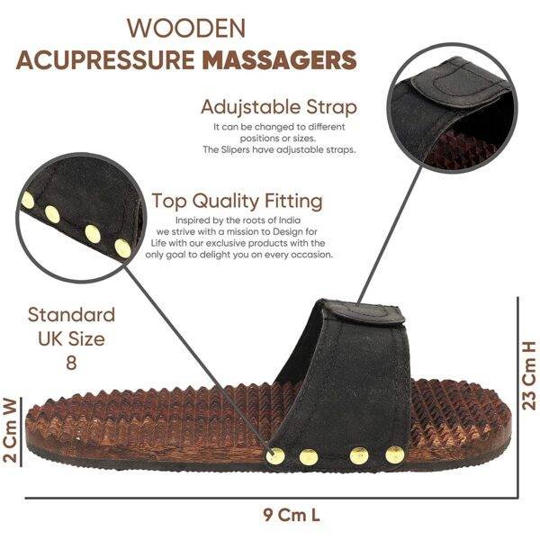Best Wooden Acupressure Slippers Unisex Relaxing Massager acupuncture Chappal for men and women both