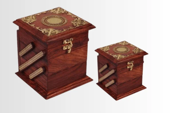 Handmade Wooden Sliding Jewellery Box for Women