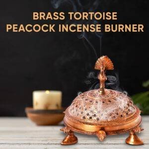 Brass Tortoise Peacock Incense Burner Loban Dani Holder