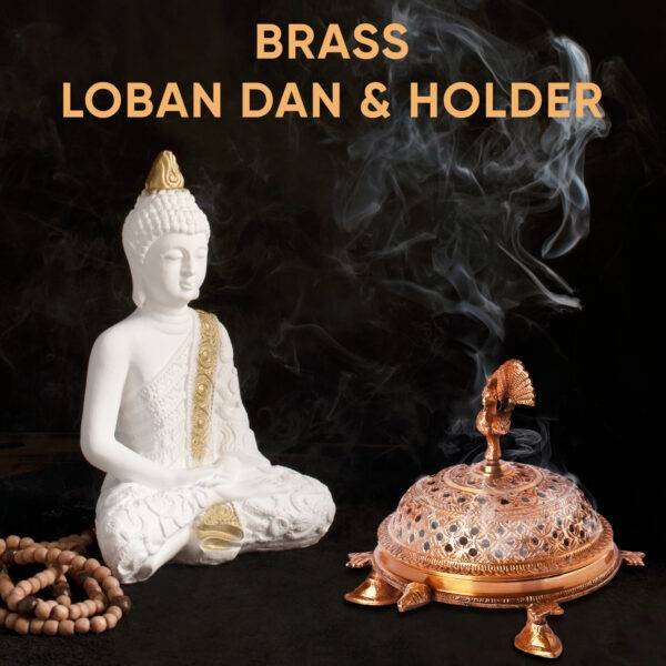 Brass Tortoise Peacock Incense Burner Loban Dani Holder