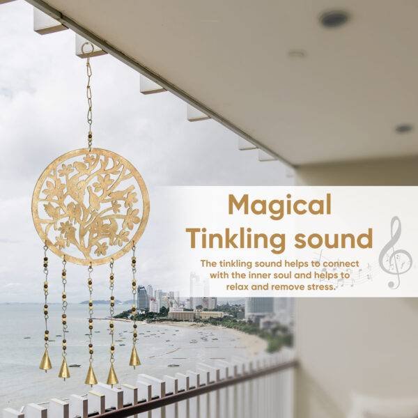 Metal Wind Chimes Bell Tree for Home Balcony Garden Positive Energy, Home Decor Hanging Long Brass Bells Gifts for Loved, Home, Office, Living Room, Decoration