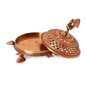 Brass Tortoise Peacock Incense Burner Loban Dani Holder