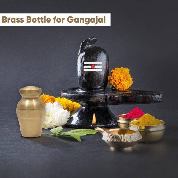 Leak Proof Brass Gangajal Bottle for Pooja, 10 milliliter