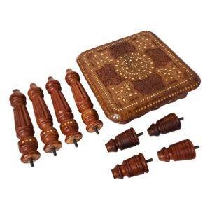 Handicrafted Multipurpose Wooden Chowki Stool for Pooja