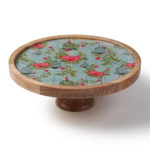 Rustic Charm Wooden Cake Stand & Pizza Platter - Premium wooden serveware with a multicolor finish, perfect for weddings, parties, and gatherings.