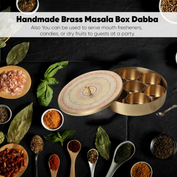 brass masala spice box , masala dani