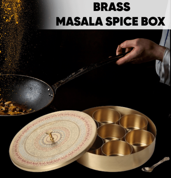 brass masala spice box , masala dani