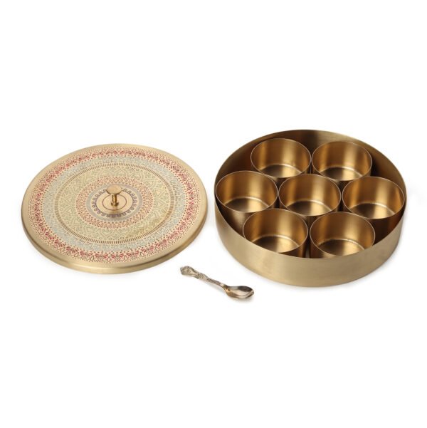 brass masala spice box , masala dani