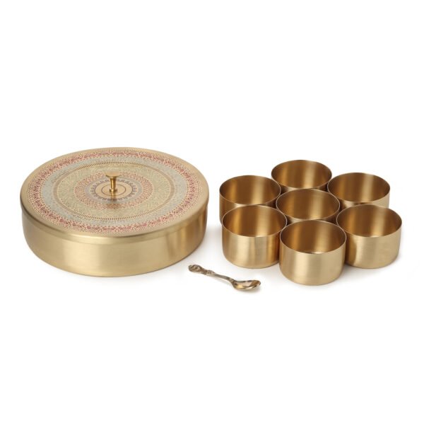 brass masala spice box , masala dani